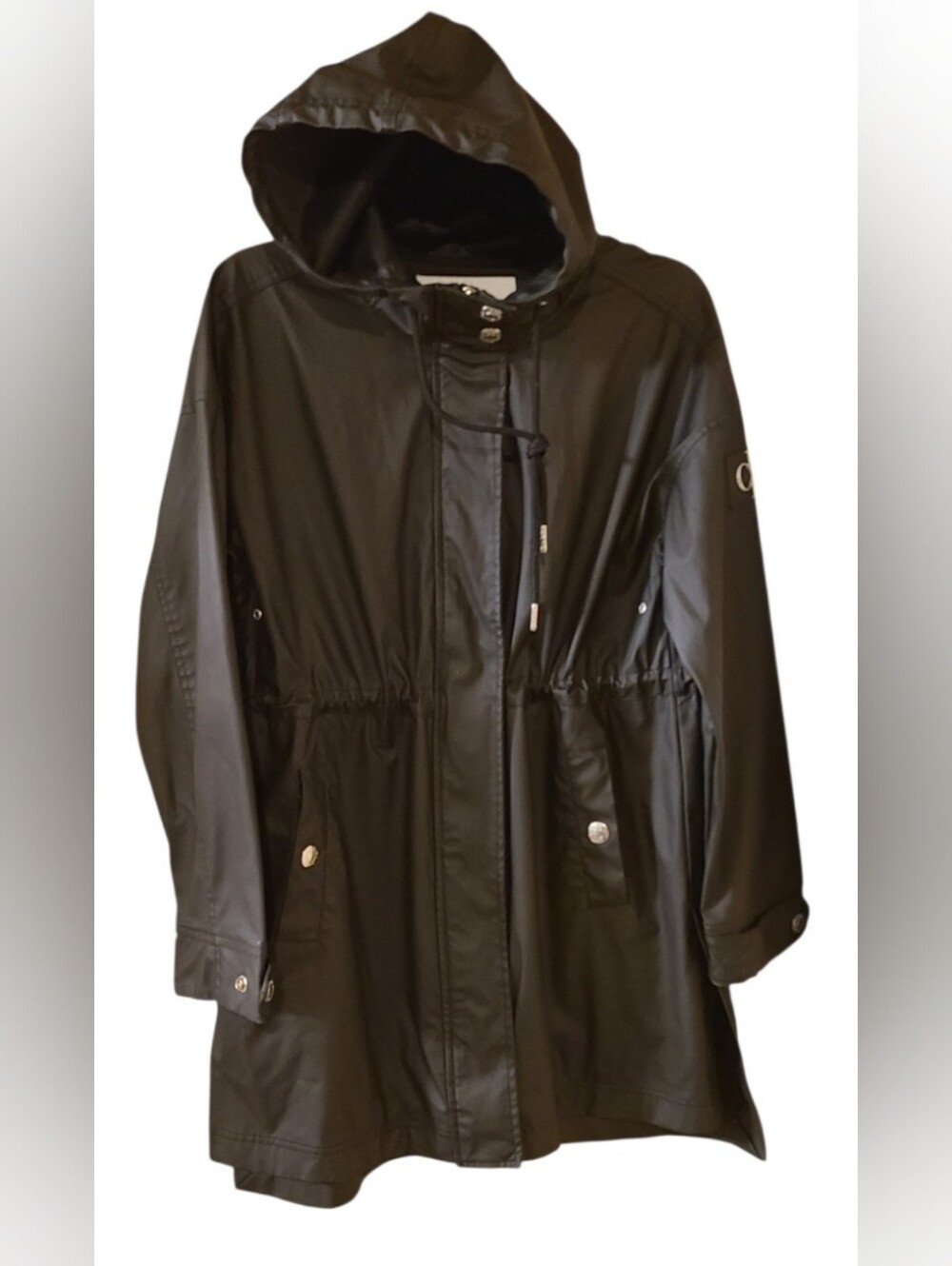 Calvin Klein Solid Long Hooded Raincoat